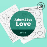 [002] God Makes Adam and Eve - Drawing Coloring Pages Printable