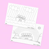 [005] Noah builds the Ark2 - Drawing Coloring Pages Printable
