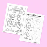 [005] Noah builds the Ark2 - Drawing Coloring Pages Printable