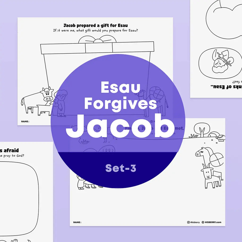 [018] Jacob is forgiven by Esau - Creative Drawing Pages Printable