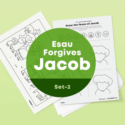 [018] Jacob is forgiven by Esau - Drawing Coloring Pages Printable