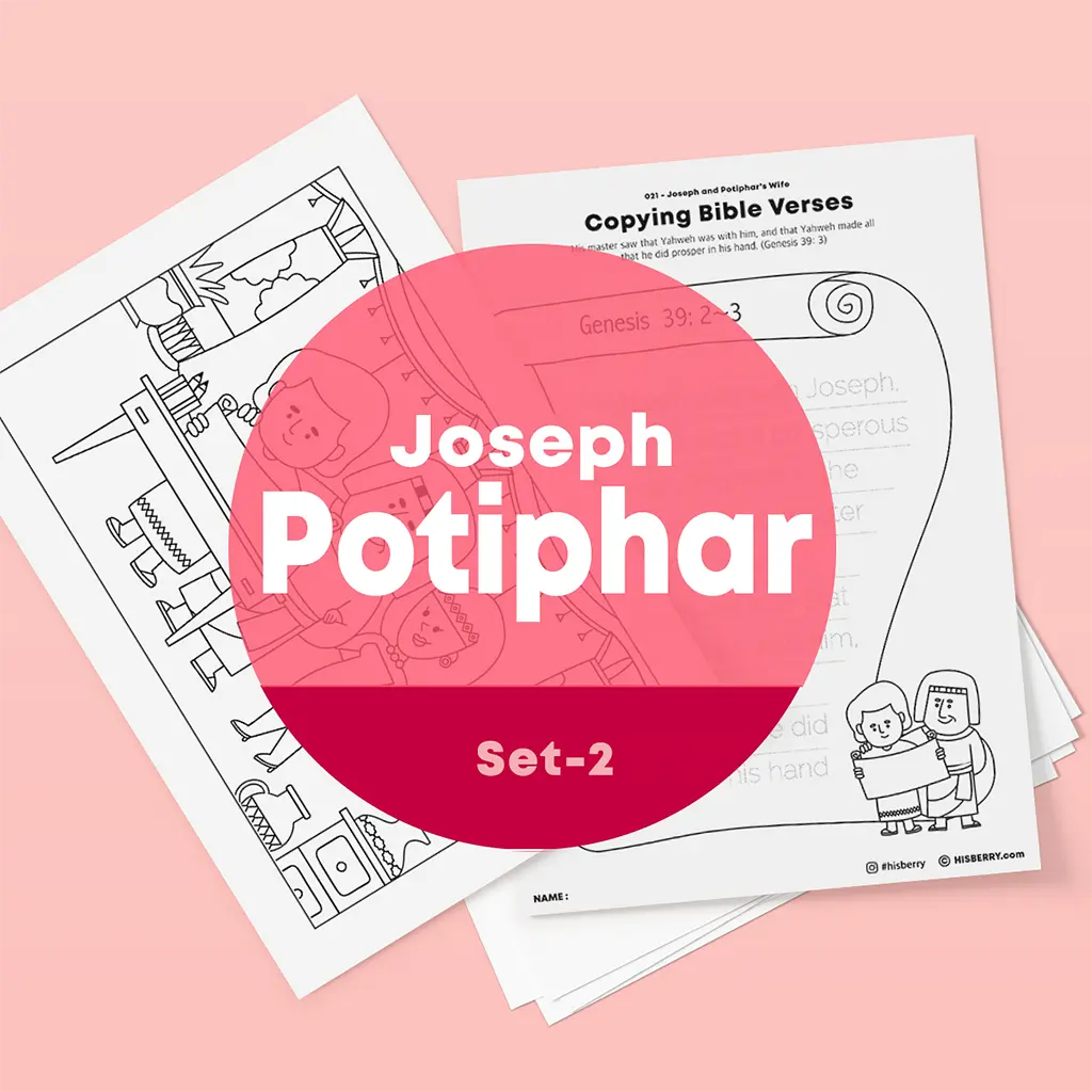 [021] Potiphar's Wife and Joseph - Drawing Coloring Pages Printable
