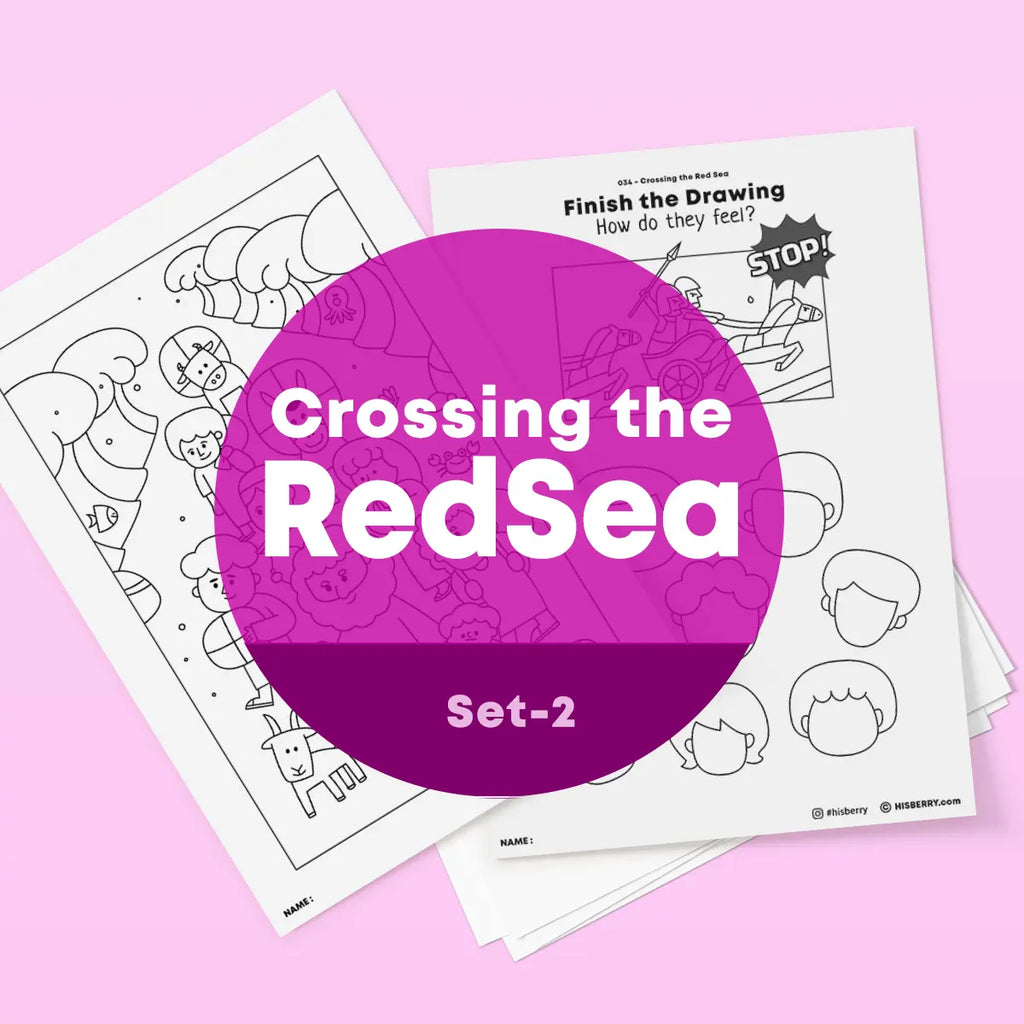 [034] Crossing the Red Sea - Drawing Coloring Pages Printable