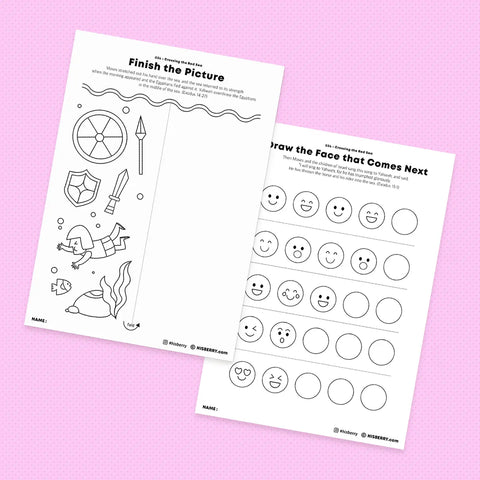 Crossing the Red Sea-Drawing Coloring Pages Lesson For Kids - HISBERRY