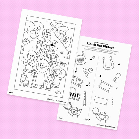 Crossing the Red Sea-Drawing Coloring Pages Lesson For Kids - HISBERRY
