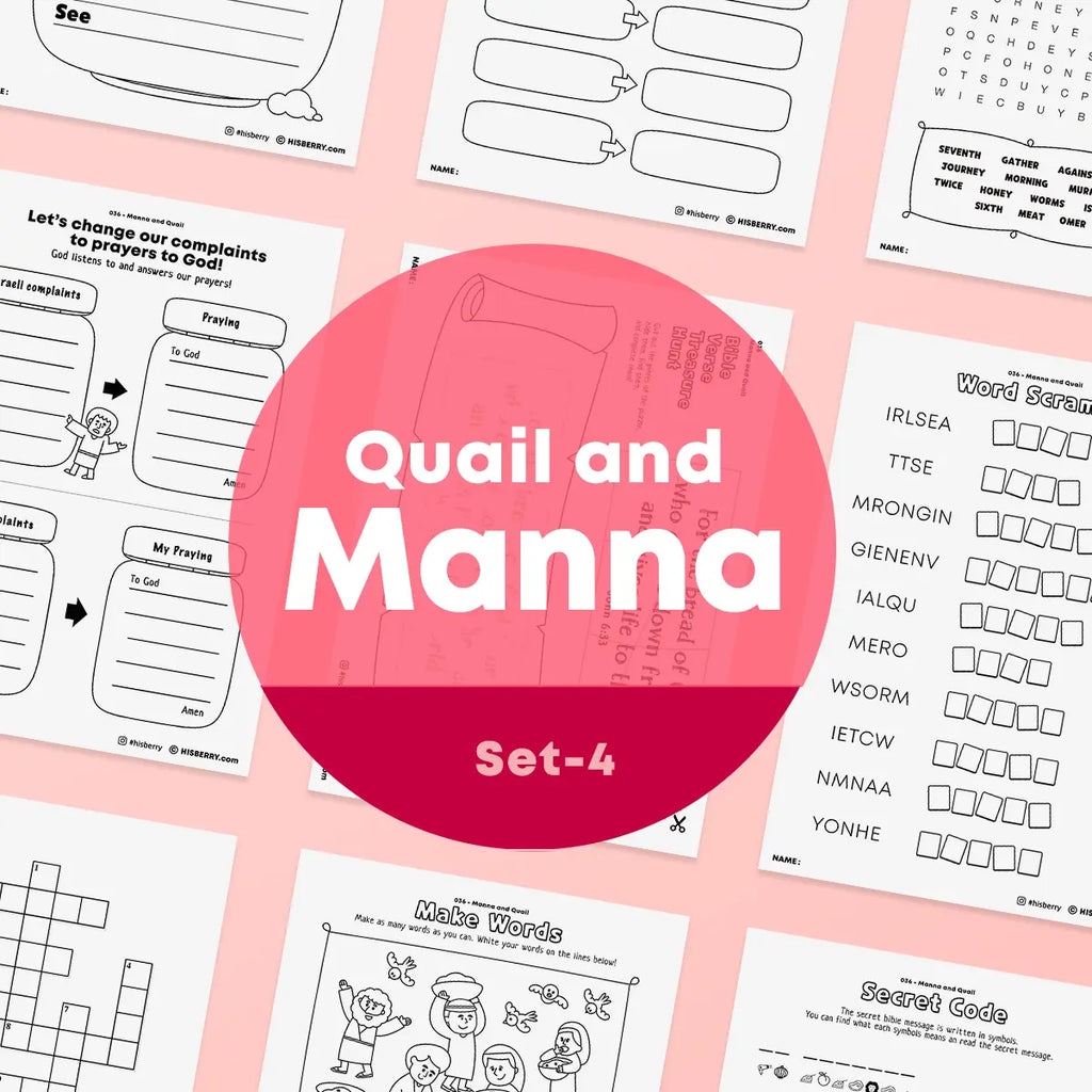 [036] Manna and Quail - Bible Verse Activity Worksheets