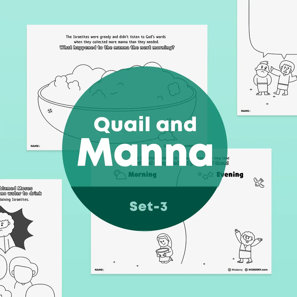 [036] Manna and Quail - Creative Drawing Pages Printable