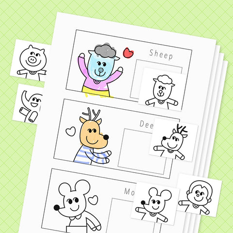 Animals - Moms & Babies - Matching Worksheet