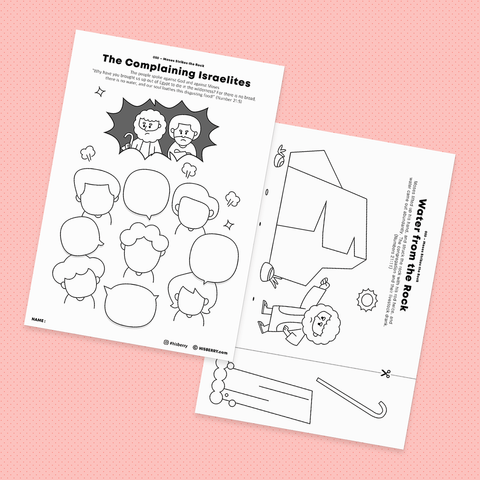 Moses Strikes the Rock-Drawing Coloring Pages For Kids Bible Printable ...