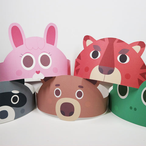 Print and Color Animals Crowns Set for your Kids