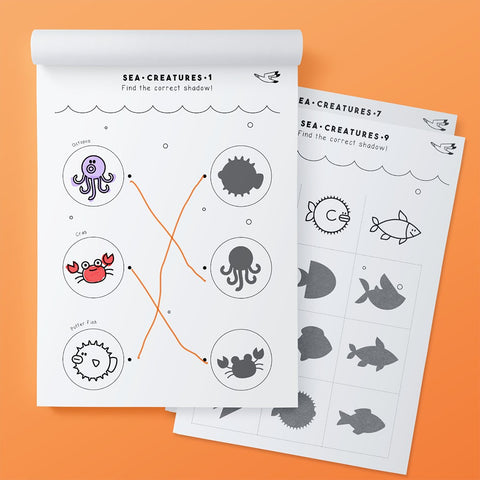 Sea Creatures Matching Worksheet