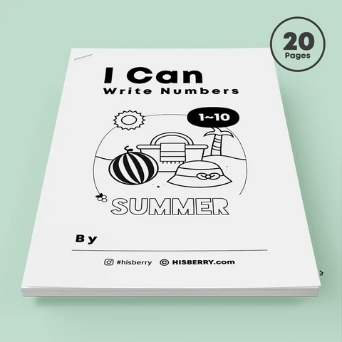 [Summer Math] Tracing numbers 1-10 worksheets MiniBook