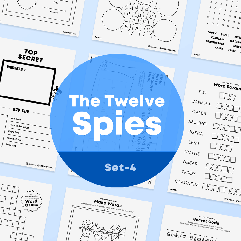 [048] The Twelve Spies - Bible Verse Activity Worksheet