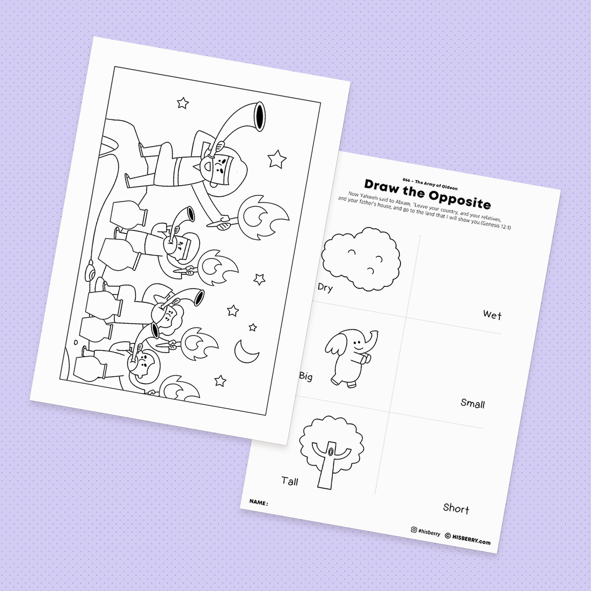 gideon bible story coloring pages