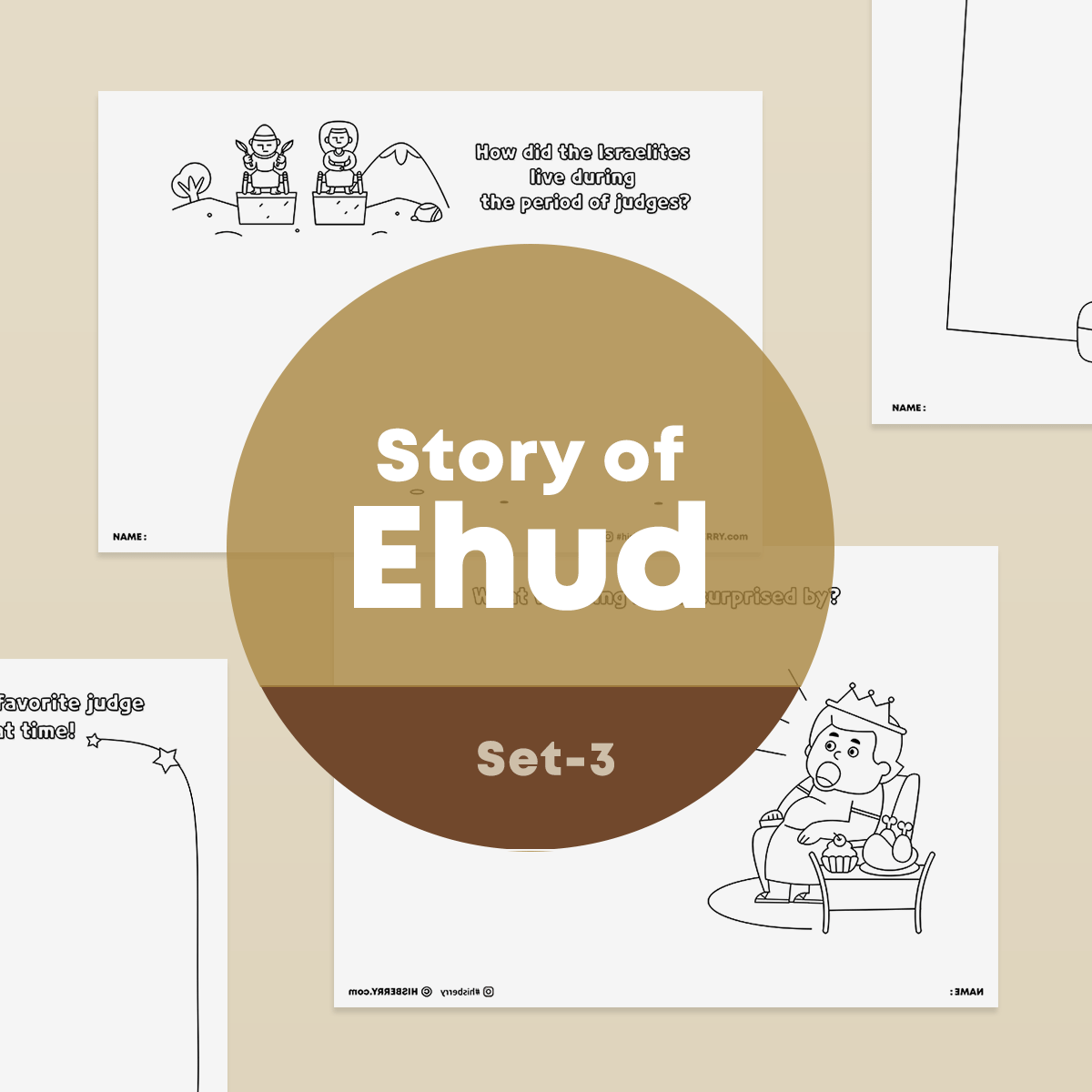 The Story of Ehud -Creative Drawing Bible Pages Printable for Kids ...
